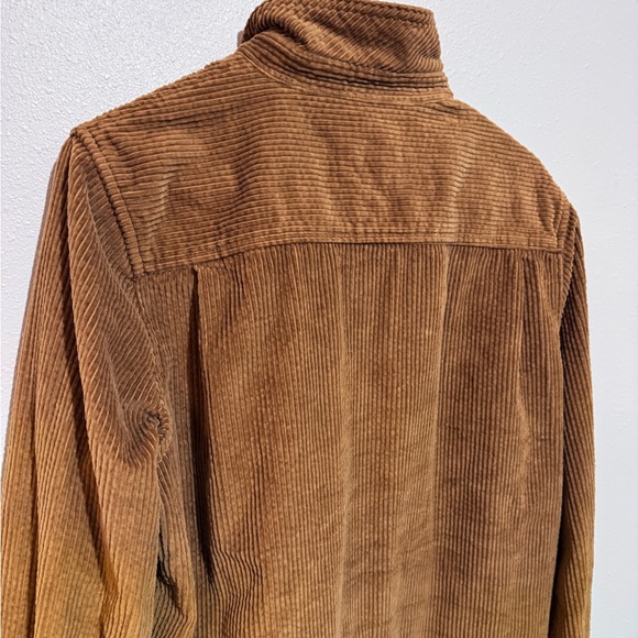 L.L.Bean women’s  Long Sleeve Button-Up Shirt Brown Corduroy Cotton Size L - Picture 9 of 11